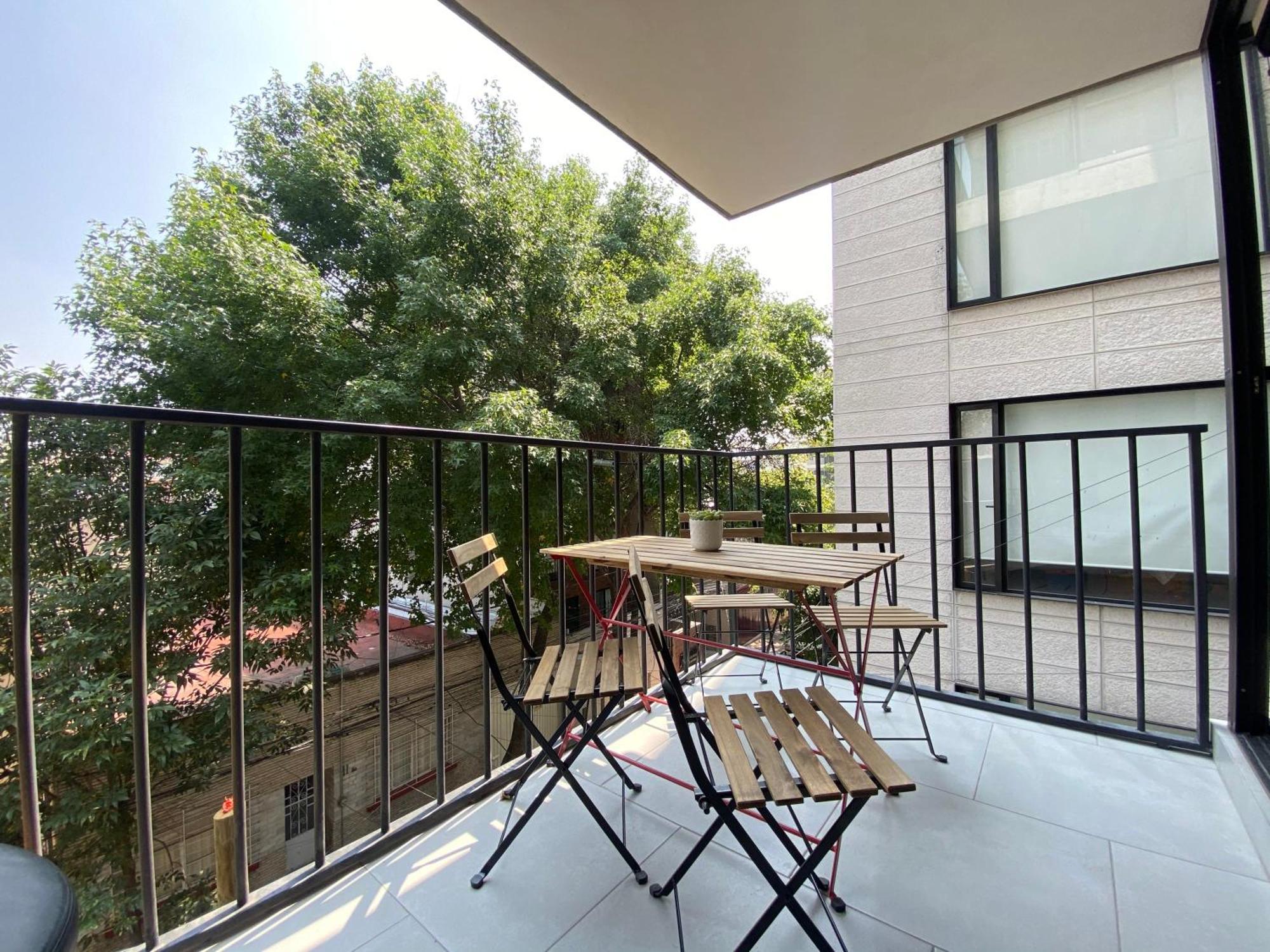 Terraza gran vista pegado a la condesa 2BR Cidade do México Exterior foto